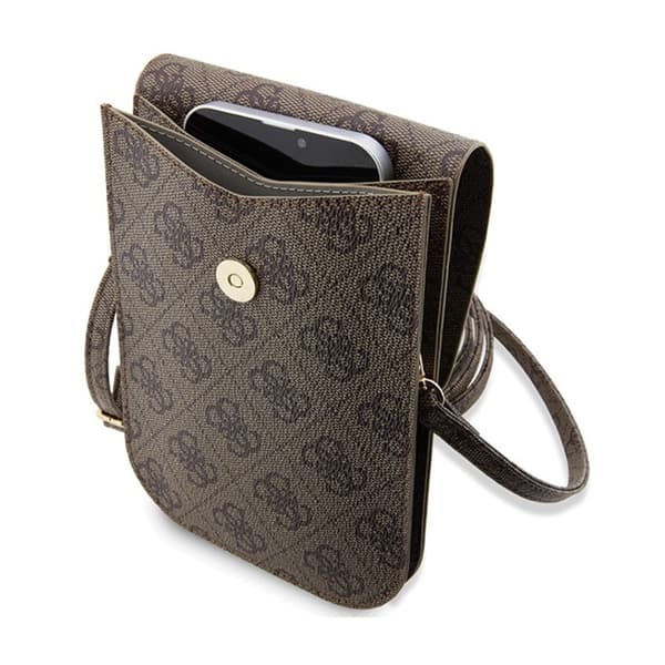 Guess 4G Stripes - Crossbody-telefonväska (brun)