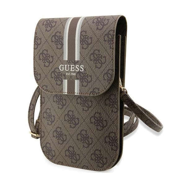 Guess 4G Stripes - Crossbody-telefonväska (brun)