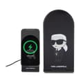 Miniatyrbild 2 av 3: Karl Lagerfeld Ikonik MagSafe - 2-i-1 hopfällbar induktiv laddare med MagSafe för iPhone och AirPods 15W (svart)