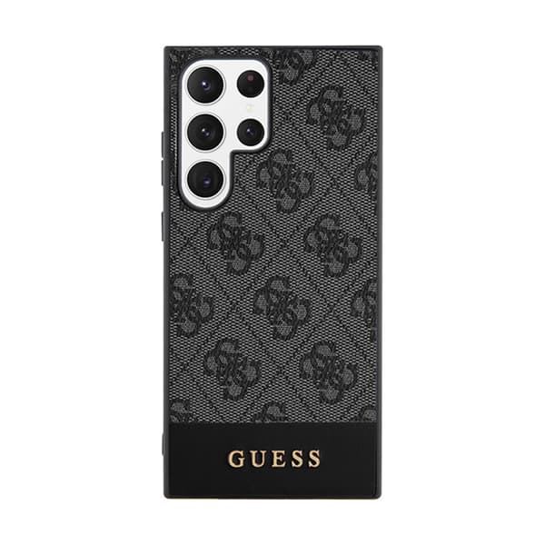 Guess 4G Bottom Stripe Metal Logo Collection - Samsung Galaxy S24 Ultra-fodral (svart)