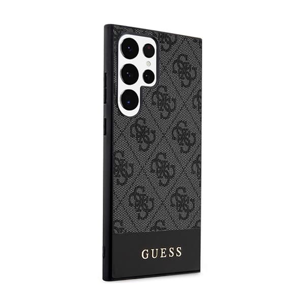 Guess 4G Bottom Stripe Metal Logo Collection - Samsung Galaxy S24 Ultra-fodral (svart)