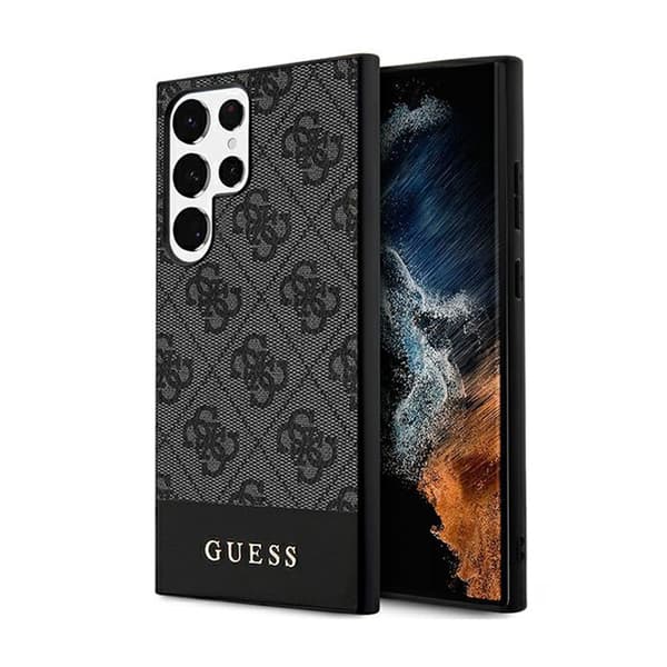 Guess 4G Bottom Stripe Metal Logo Collection - Samsung Galaxy S24 Ultra-fodral (svart)