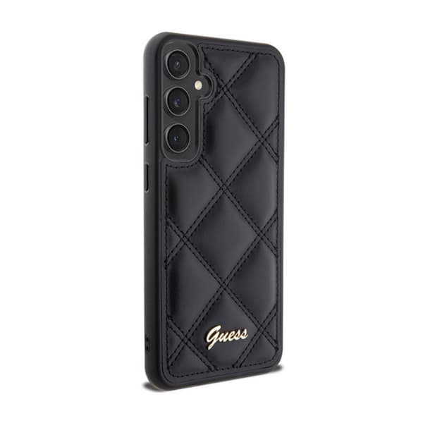 Guess Quiltet metallogo - Samsung Galaxy S23 FE etui (sort)