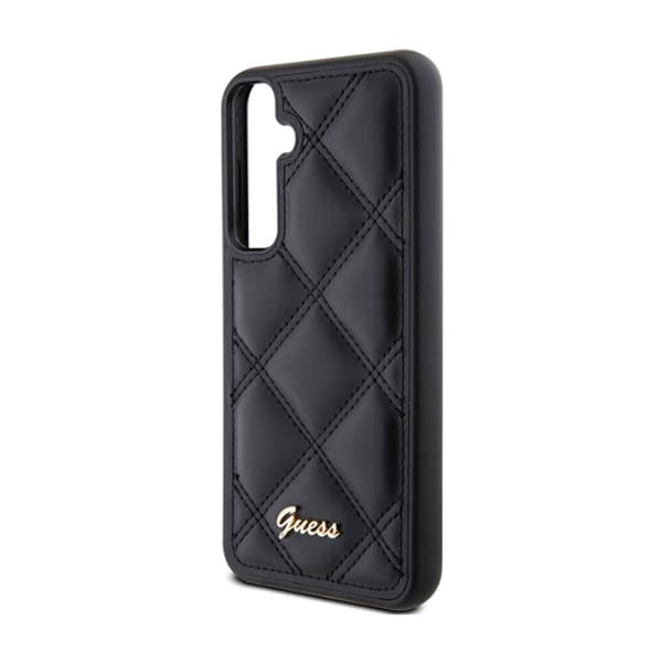 Guess Quiltet metallogo - Samsung Galaxy S23 FE etui (sort)