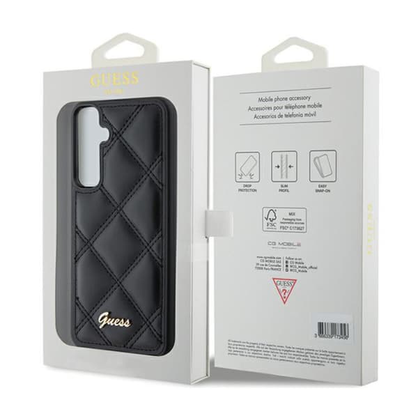 Guess Quiltet metallogo - Samsung Galaxy S23 FE etui (sort)