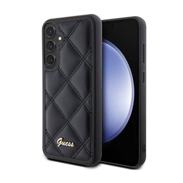 Guess Quiltet metallogo - Samsung Galaxy S23 FE etui (sort)