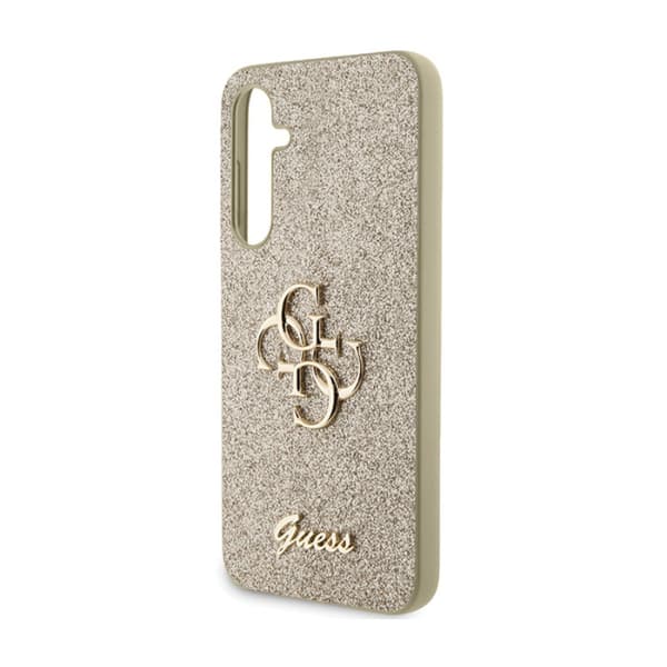 Guess Glitter Script Big 4G - Samsung Galaxy S23 FE-fodral (guld)