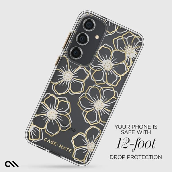Case-Mate Floral Gems - Samsung Galaxy S24+ etui (guld)