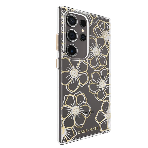 Case-Mate Floral Gems - Samsung Galaxy S24 Ultra-fodral (guld)