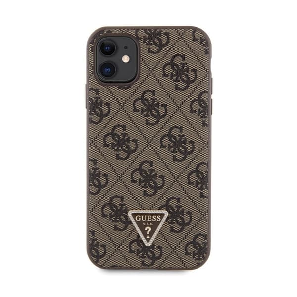Guess Crossbody 4G metalllogotyp - iPhone 11-fodral (brunt)