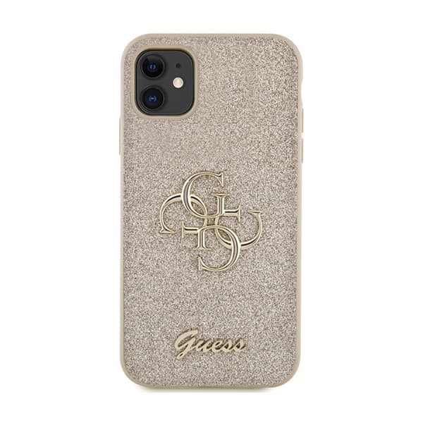 Guess Glitter Script Big 4G - iPhone 11-fodral (guld)