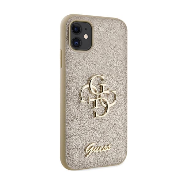 Guess Glitter Script Big 4G - iPhone 11-fodral (guld)