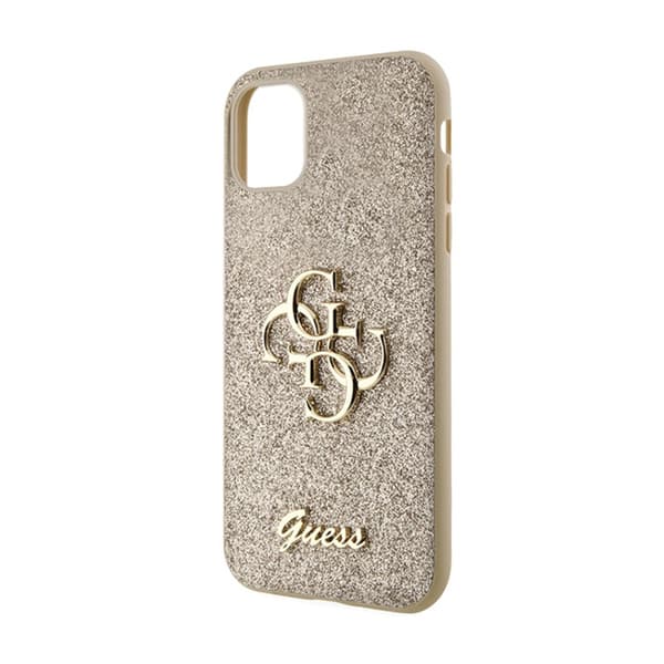 Guess Glitter Script Big 4G - iPhone 11-fodral (guld)