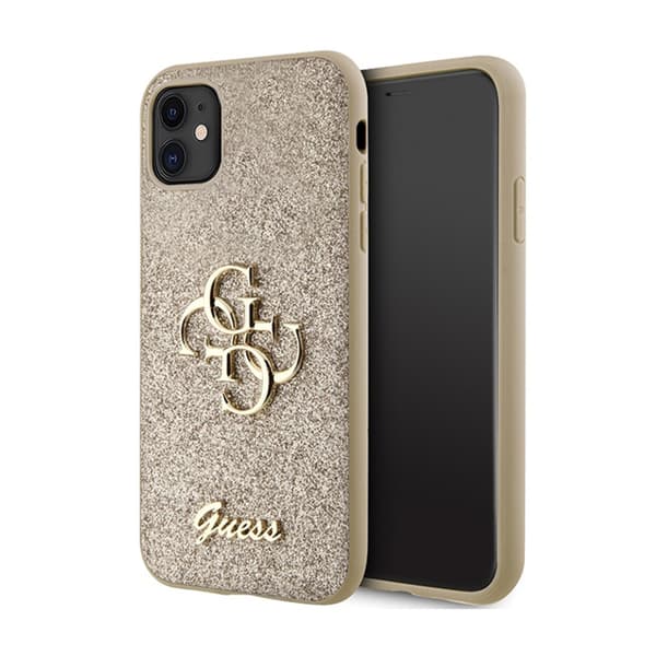 Guess Glitter Script Big 4G - iPhone 11-fodral (guld)