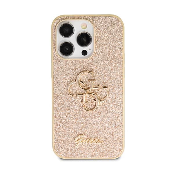 Guess Glitter Script Big 4G - iPhone 14 Pro-cover (guld)