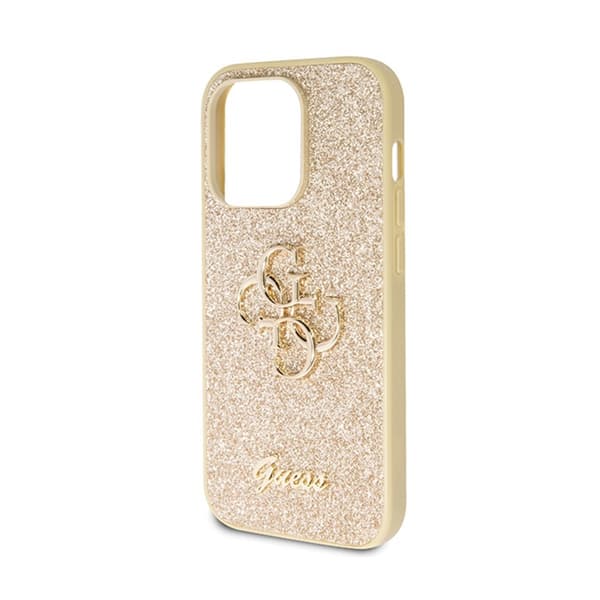 Guess Glitter Script Big 4G - iPhone 14 Pro-cover (guld)