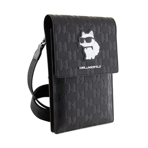 Karl Lagerfeld Saffiano Monogram Choupette - Crossbody telefonväska (svart)