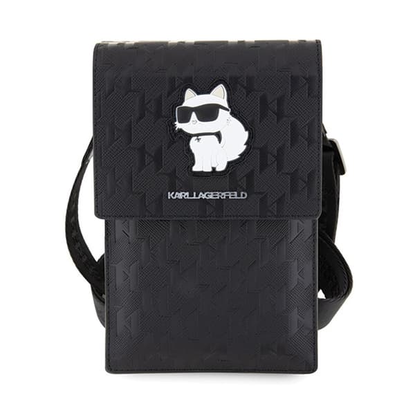 Karl Lagerfeld Saffiano Monogram Choupette - Crossbody telefonväska (svart)