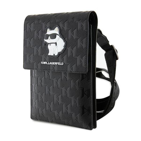 Karl Lagerfeld Saffiano Monogram Choupette - Crossbody telefonväska (svart)