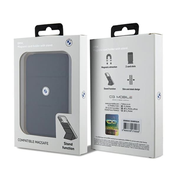 BMW Wallet Cardslot Stand MagSafe Signature Collection - Magnetisk pung med stativfunktion (sort)