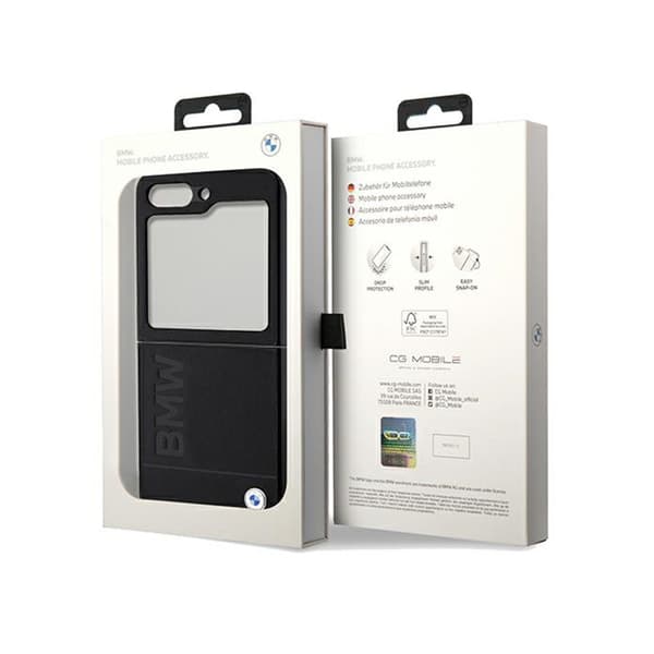 BMW Leather Hot Stamp - Samsung Galaxy Z Flip 5-fodral (svart)