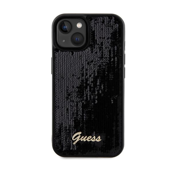 Guess Sequin Script Metal - iPhone 14 cover (sort)