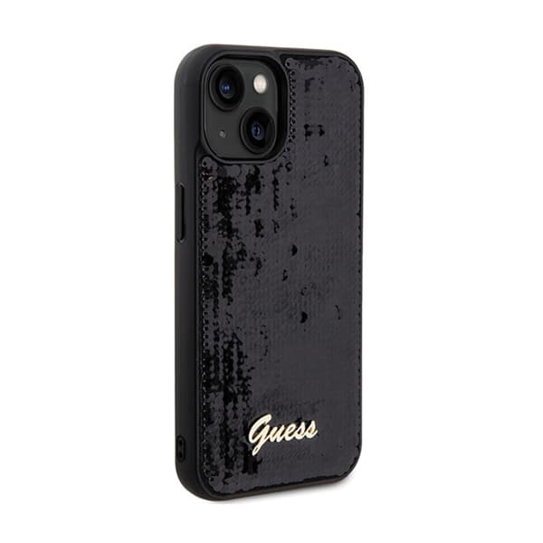 Guess Sequin Script Metal - iPhone 14 cover (sort)