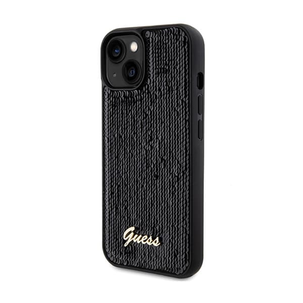 Guess Sequin Script Metal - iPhone 14 cover (sort)