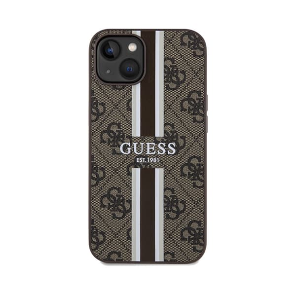 Guess 4G Printed Stripes MagSafe - iPhone 15-fodral (brunt)