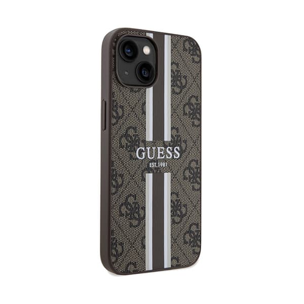 Guess 4G Printed Stripes MagSafe - iPhone 15-fodral (brunt)