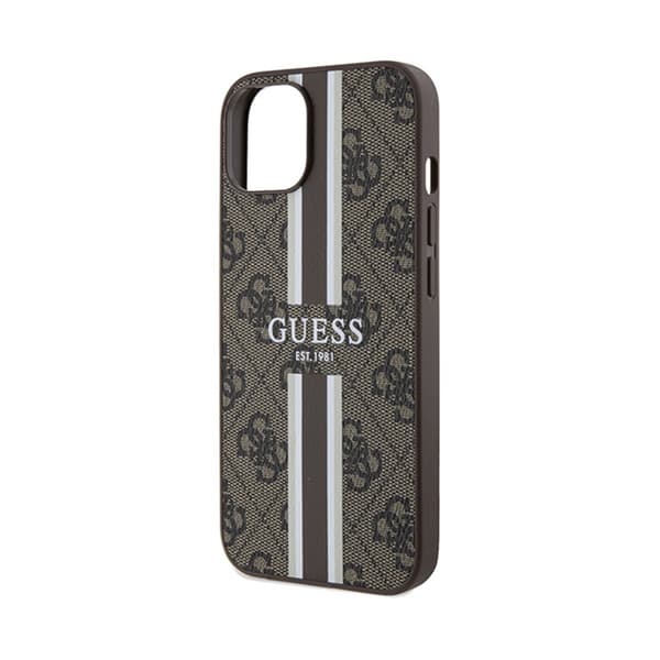 Guess 4G Printed Stripes MagSafe - iPhone 15-fodral (brunt)