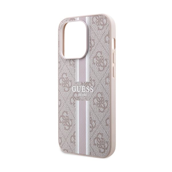 Guess 4G Printed Stripes MagSafe - iPhone 15 Pro Max -kotelo (vaaleanpunainen)