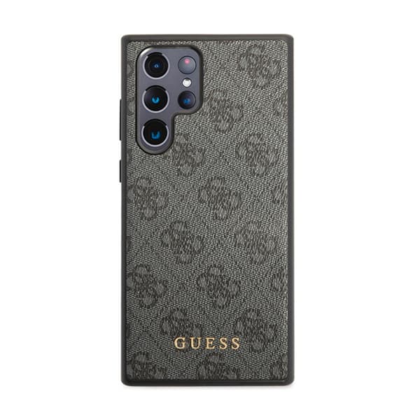 Guess 4G metallguldlogotyp - Samsung Galaxy S24 Ultra-fodral (svart)