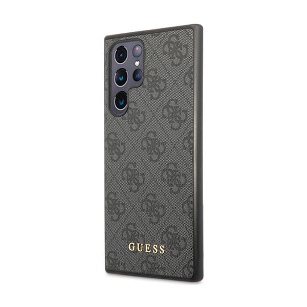Guess 4G metallguldlogotyp - Samsung Galaxy S24 Ultra-fodral (svart)