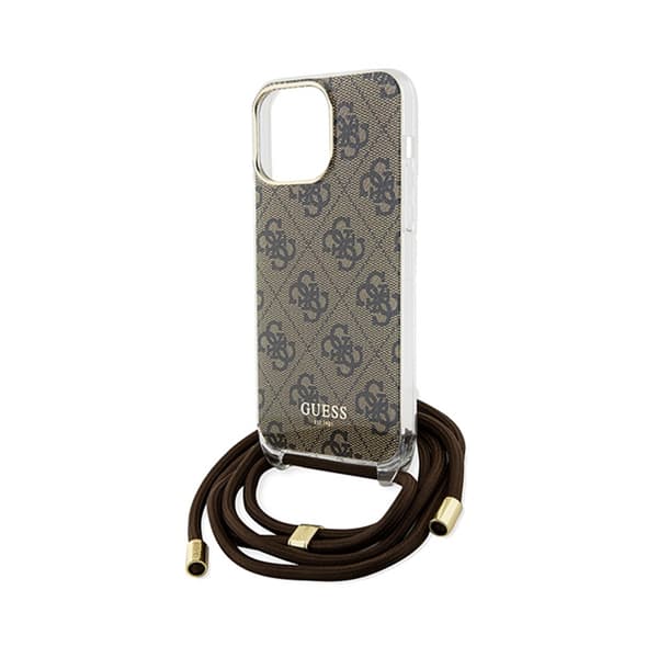 Guess Crossbody Cord 4G Print - iPhone 15 Pro etui (brun)