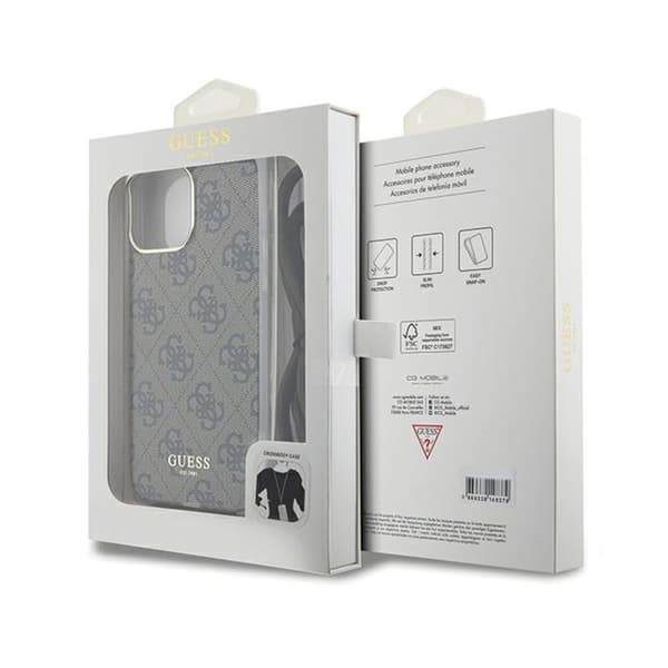 Guess Crossbody Cord 4G Print - iPhone 15 Pro etui (brun)