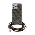 Miniatyrbillede 2 af 7: Guess Crossbody Cord 4G Print - iPhone 15 Pro etui (brun)