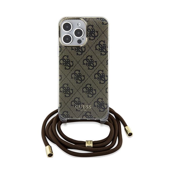 Guess Crossbody Cord 4G Print - iPhone 15 Pro etui (brun)
