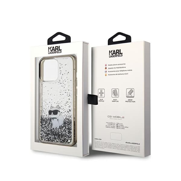 Karl Lagerfeld Liquid Glitter Choupette - iPhone 13 Pro Max etui (gennemsigtig)