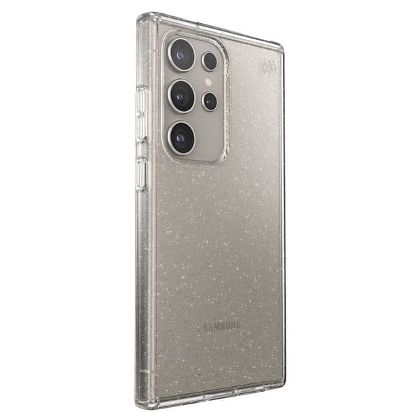 Speck Presidio Lux Glitter - Samsung Galaxy S24 Ultra Cover (Klar / Guld Glitter)