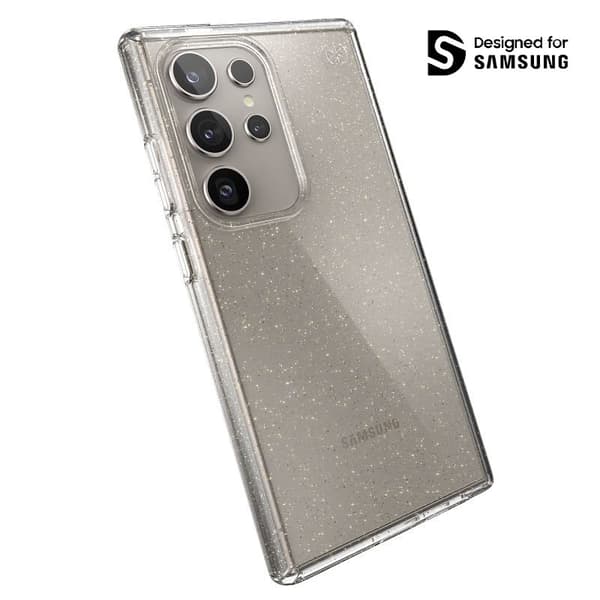 Speck Presidio Lux Glitter - Samsung Galaxy S24 Ultra Cover (Klar / Guld Glitter)