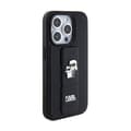 Miniatyrbillede 4 af 9: Karl Lagerfeld Gripstand Saffiano Karl & Choupette Pins - iPhone 14 Pro etui (sort)