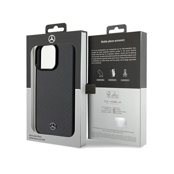 Mercedes Carbon Fiber Dynamic - iPhone 15 Pro Max -kotelo (musta)