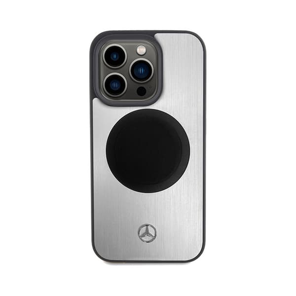Mercedes Læder & Alu MagSafe - iPhone 15 Pro etui (sølv)