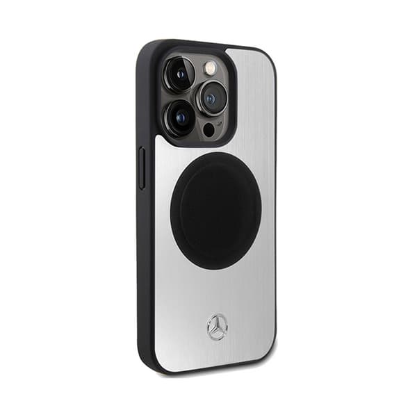 Mercedes Læder & Alu MagSafe - iPhone 15 Pro etui (sølv)