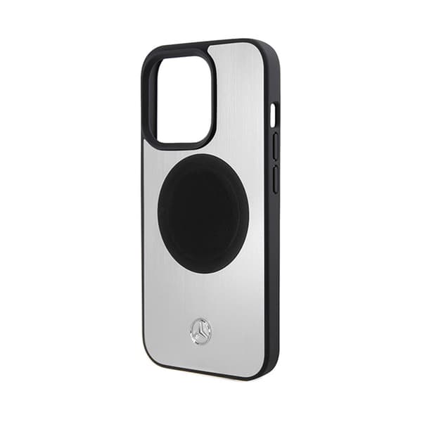 Mercedes Læder & Alu MagSafe - iPhone 15 Pro etui (sølv)
