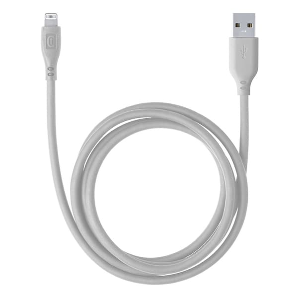 Cellularline mjuk kabel - USB-A till Lightning-kabel MFi-certifierad 1,2 m (grå)