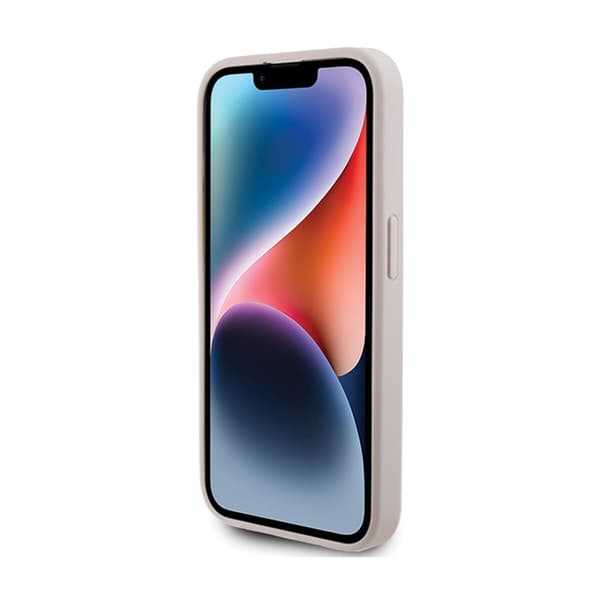 Guess 4G Bottom Stripe Metal Logo Collection - iPhone 15 Pro -kotelo (vaaleanpunainen)