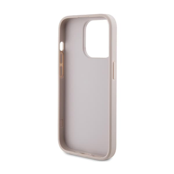 Guess 4G Bottom Stripe Metal Logo Collection - iPhone 15 Pro -kotelo (vaaleanpunainen)