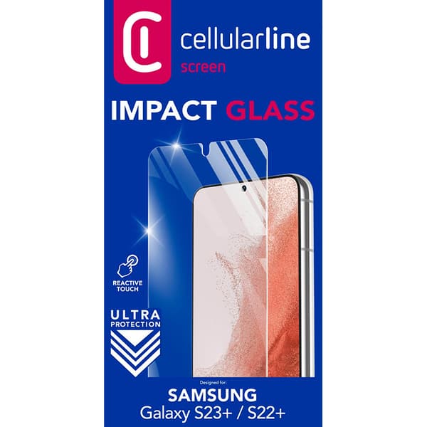 Cellularline Impact Glass - Härdat skyddsglas för Samsung Galaxy S23+ / S22+